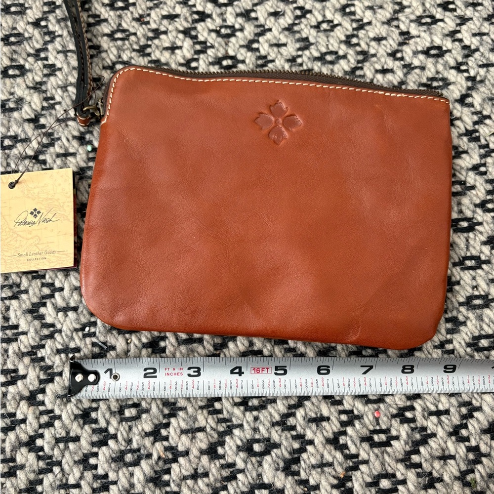Patricia Nash leather wristlet pouch NEW w tags